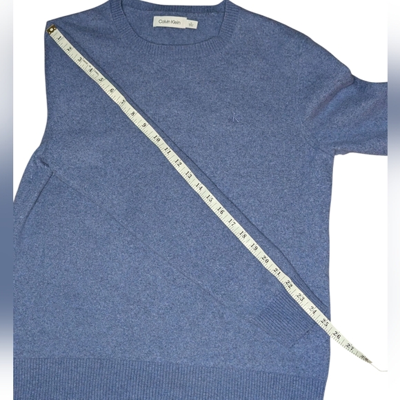 Calvin Klein Blue Wool Blend Crew Neck Sweater Men’s Medium - Picture 12 of 13